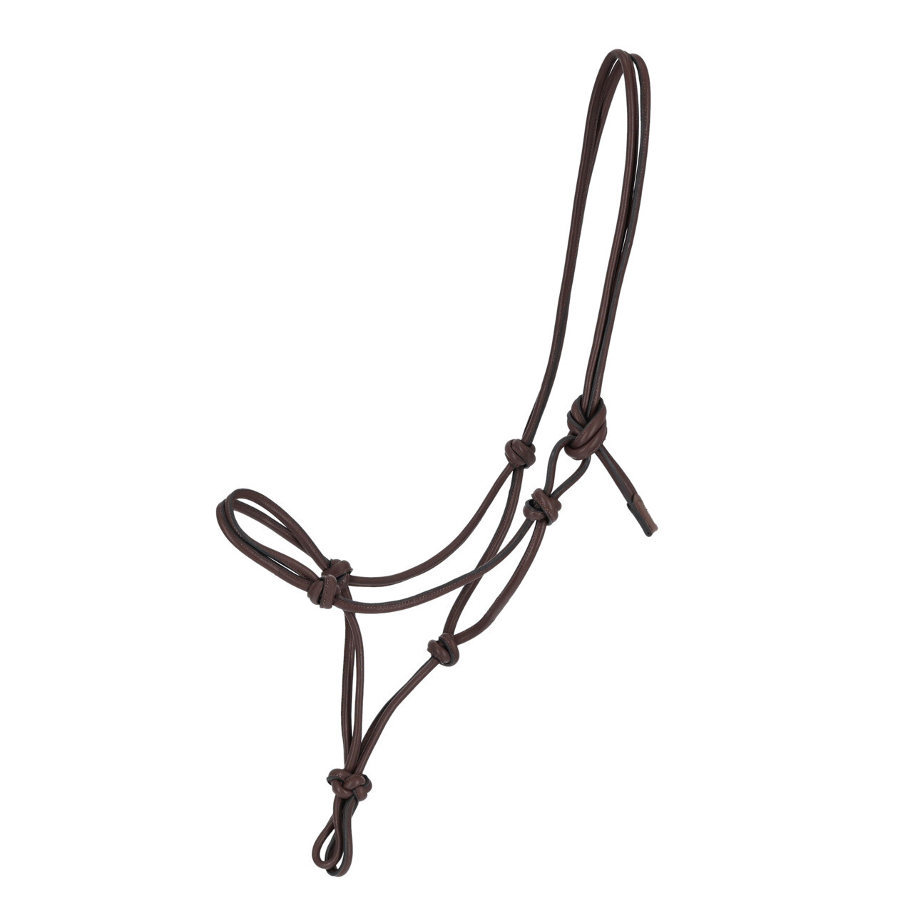 Rope halter in leather QHP Liberta, brown - 7