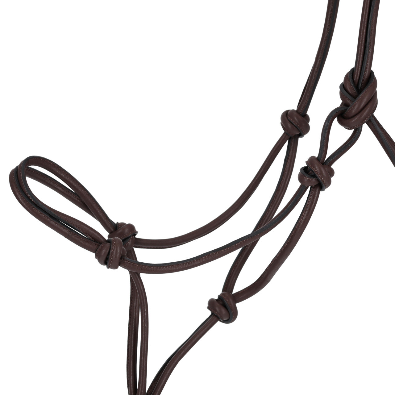 Rope halter in leather QHP Liberta, brown - 6