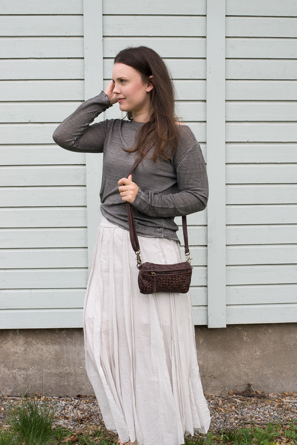 Unmade - Leather  Cotton Braid Clutch Brown - 6