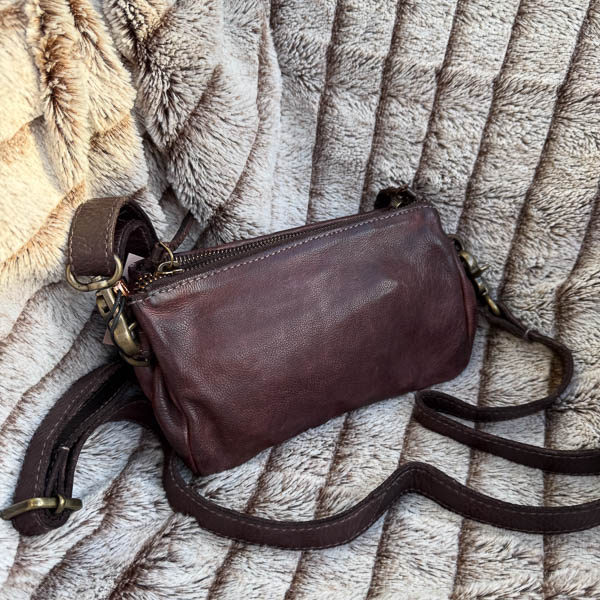 Unmade - Leather  Cotton Braid Clutch Brown - 4