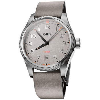 01 733 7805 4163-07 6 20 15LC Oris ProPilot Date 41 grå, läder