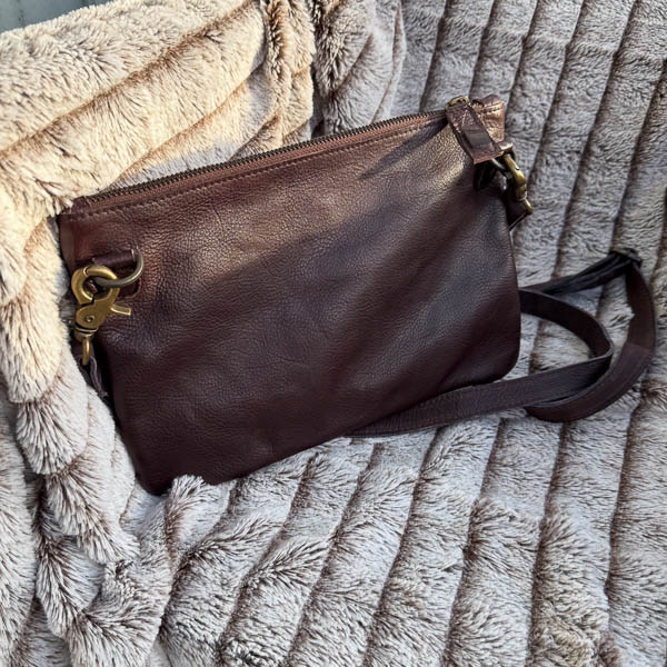 Unmade - Leather  Braid Rivets Crossbody Brown - 7