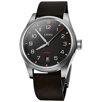 01 733 7805 4164-07 6 20 14LC Oris ProPilot Date 41 svart, läder