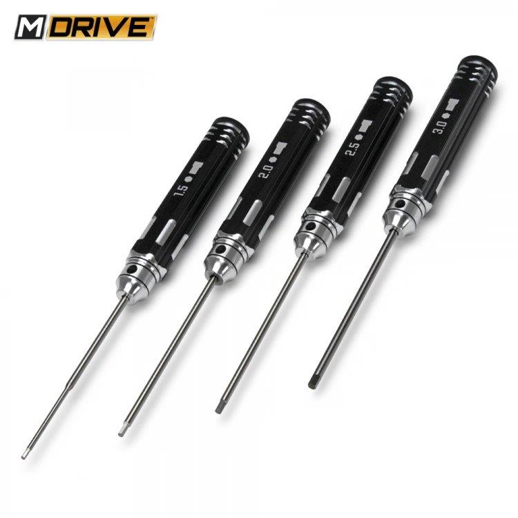 MDRIVE Insexnyckel Rak Set - 1.5, 2, 2.5 & 3mm - 2