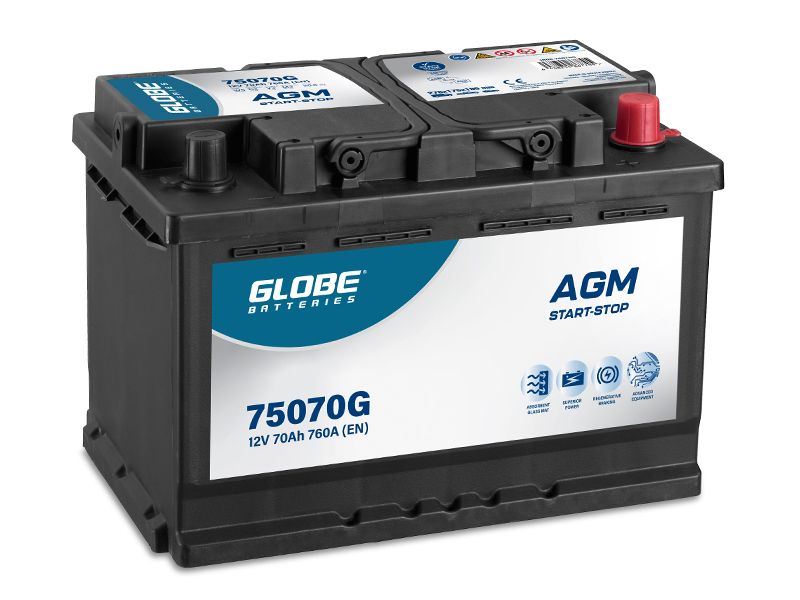 Globe AGM batteri  12 V 70 Ah CCA 760 A (EN)