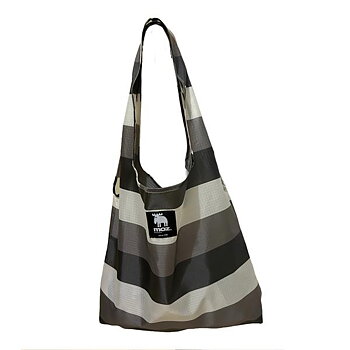 Foldable bag Rpet, striped black