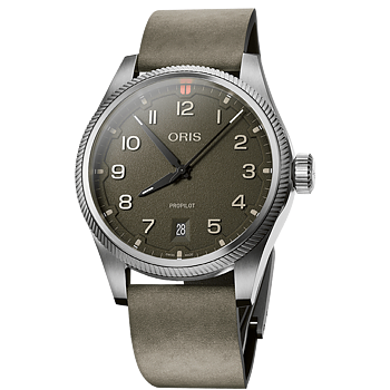 Oris ProPilot Date 41 grön, läder