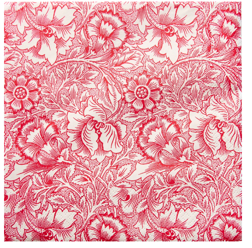 Servetter - PINK & POPPY Red White - Kaffe