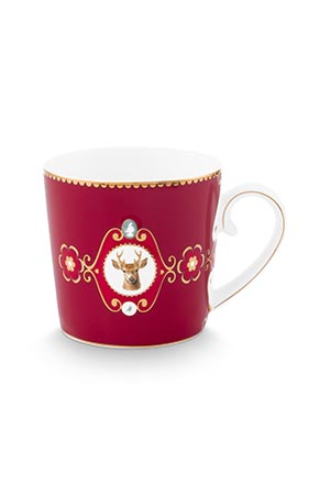 Pip Studio Mugg Love Birds Medallion Deer Dark Red Liten - 3