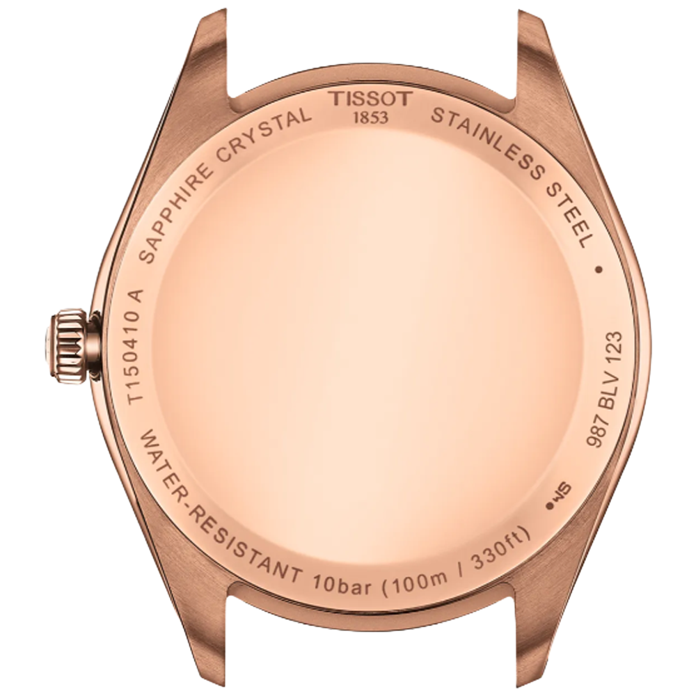 T150.410.33.051.00 Tissot PR 100 Quartz 40 svart och rosé  baksida