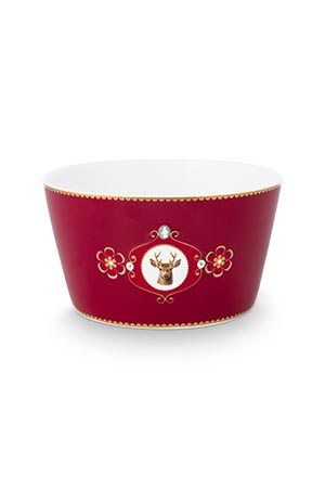 Pip Studio Skål Love Birds Medallion Deer Dark Red  - 2