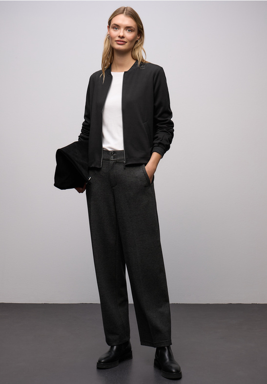 LTD QR Interlock Jacket W. Shine - Black - Street One