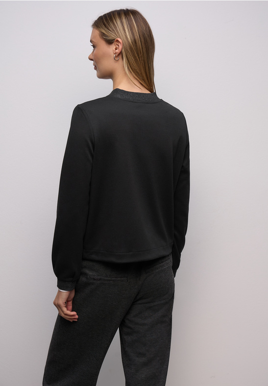 LTD QR Interlock Jacket W. Shine - Black - Street One - 3