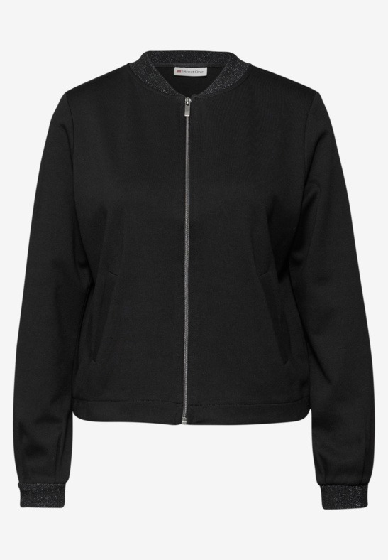 LTD QR Interlock Jacket W. Shine - Black - Street One - 4