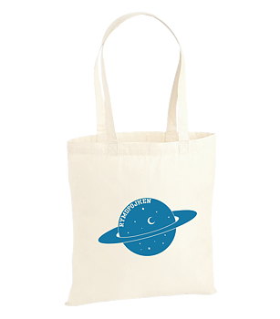 Rymdpojken Tygväska Blå logo