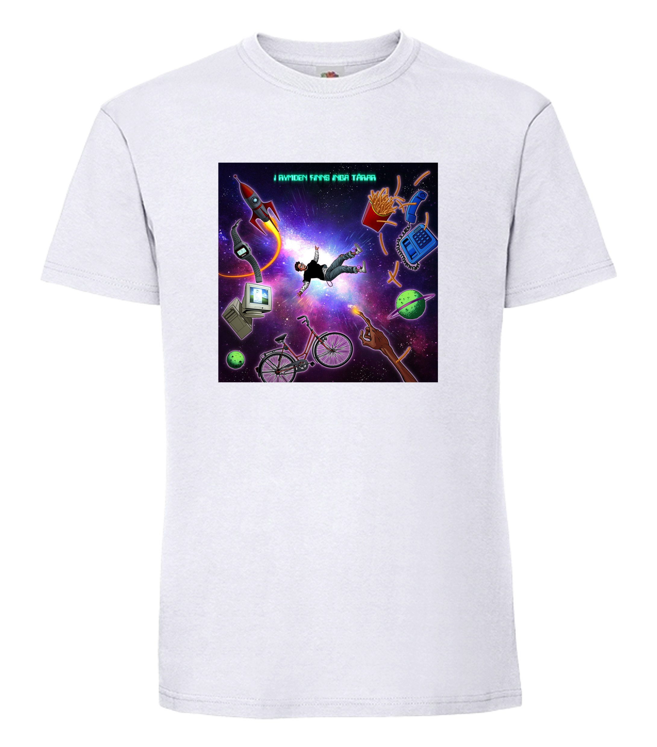 Rymdpojken Skivomslag Vit T-Shirt.
