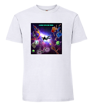 Rymdpojken Skivomslag Vit T-Shirt.