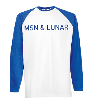 Rymdpojken MSN & Lunar T-Shirt Vit med Blå ärmar Långärmad