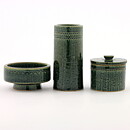 Yngve Blixt (1960s) Three Green Miniatures with Incised Decor 4–9 cm