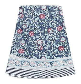 Chamois Round Tablecloth Apple Blue
