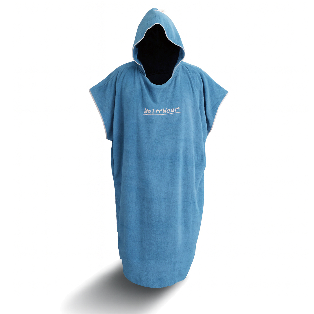 Poncho Towel De luxe Extra thick and coosy - Wolffwear - Sky blue