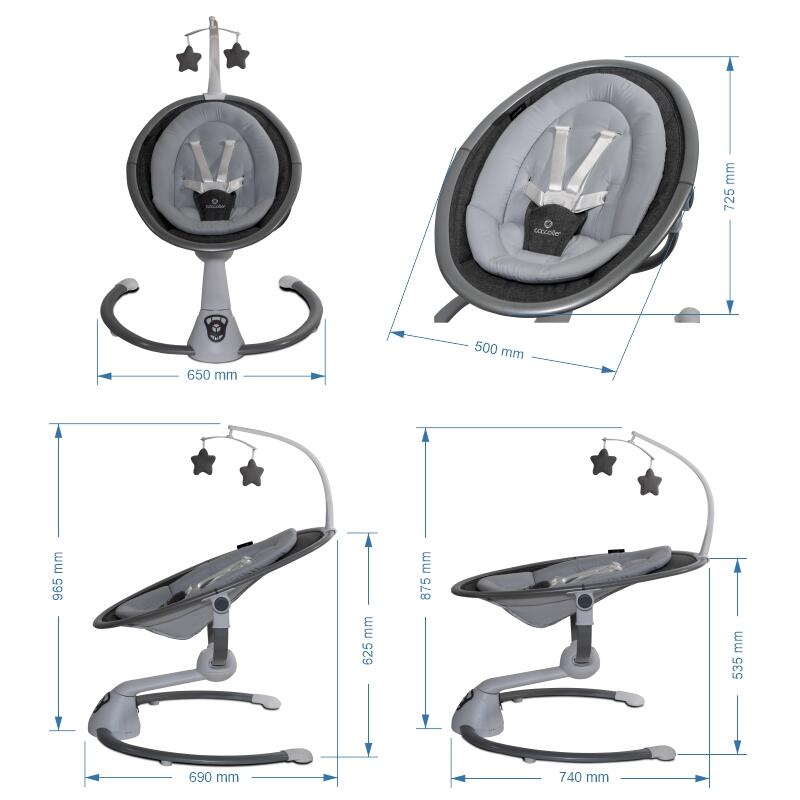 Coccolle Freya Anthracite – Smart 360° Elektrisk Babysitter med Automatisk Rörelsesensor - 12