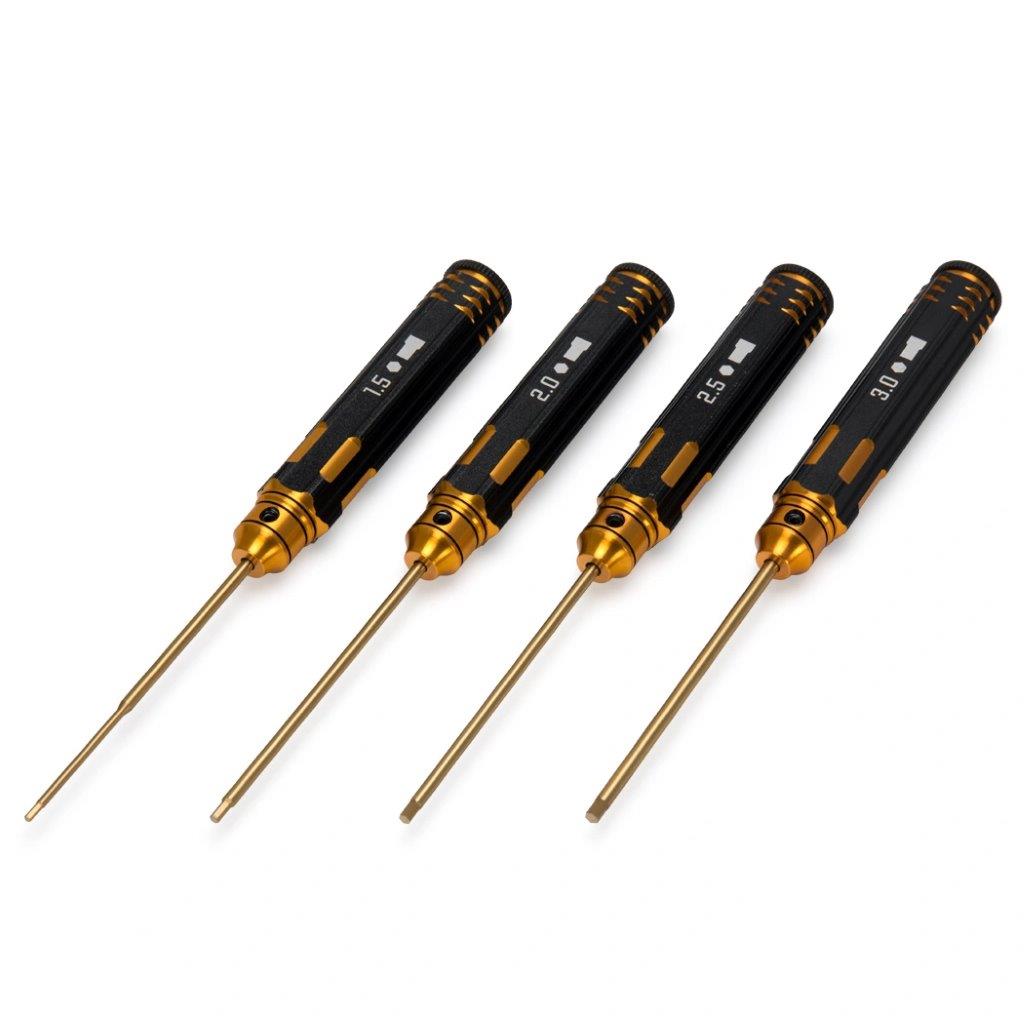 MDRIVE Pro TiN Insexnyckel Rak Set - 1.5, 2, 2.5 & 3mm