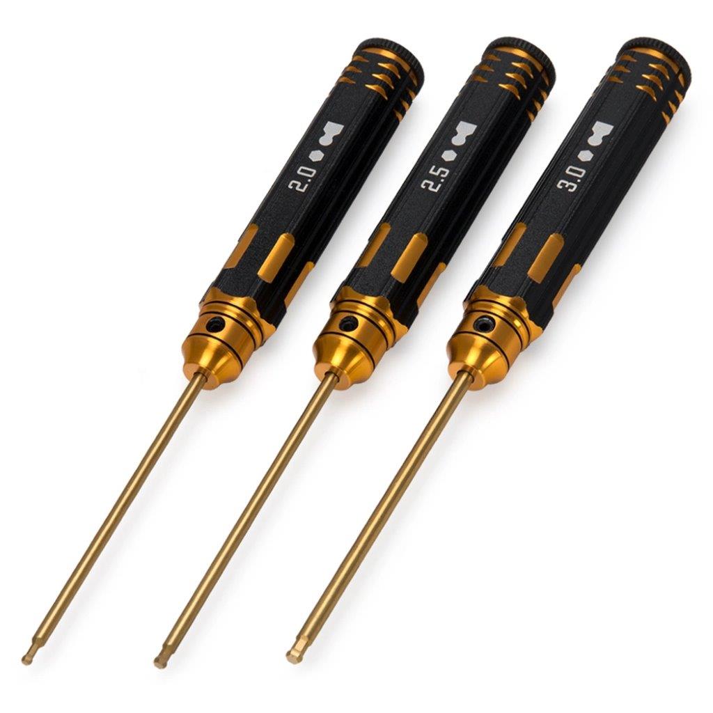 MDRIVE Pro TiN Insexnyckel med Kula Set - 2, 2.5 & 3mm