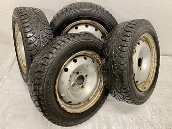 Kompletta Vinterhjul DUBB | 14" Plåt Peugeot Partner 1996-2008 4x108 5.5x14 ET24 65.1 | 175/65 R14 82T Hankook Winter iPike | V14-2012 | 8|8|8|8 mm