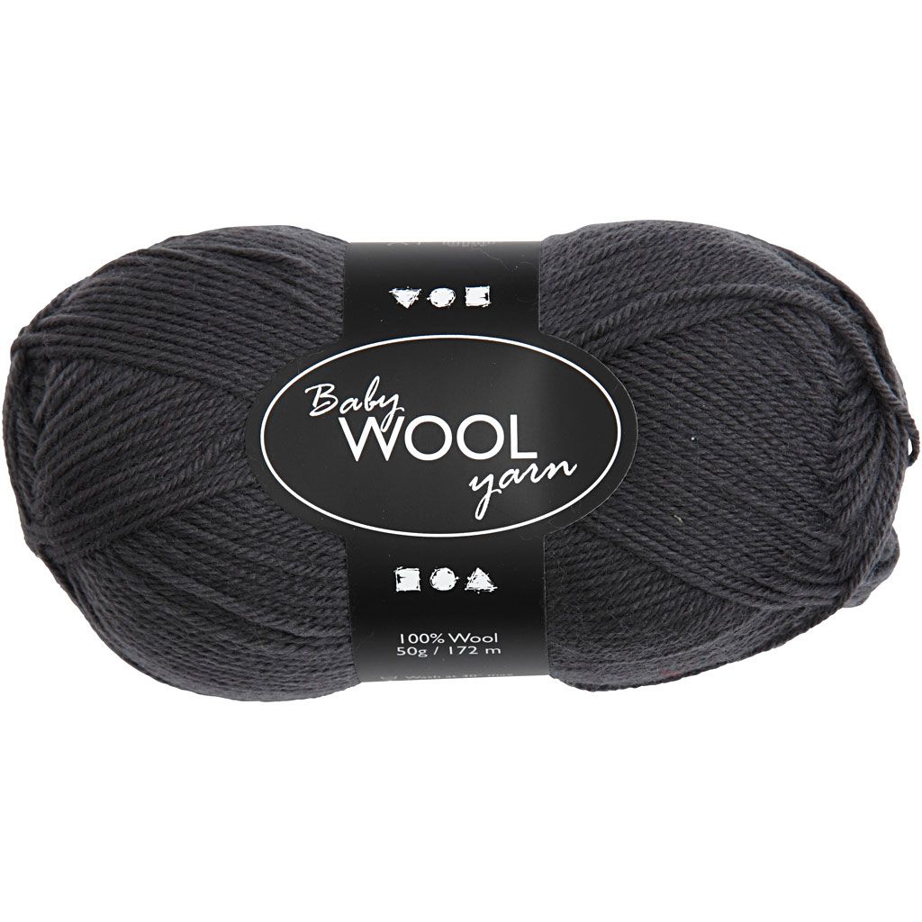 Baby Wool Yarn - Mörkgrå