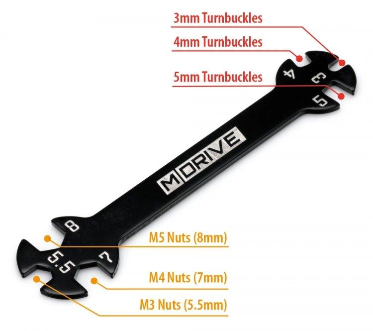MDRIVE Universal Verktyg Mutter 5.5/7/8mm - Stag 3/4/5mm - 5