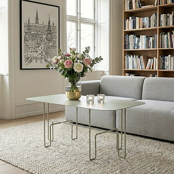 Soffbord 100x60 cm, stål grön