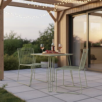 Matbord/Cafèbord 72x72 cm, stål grön