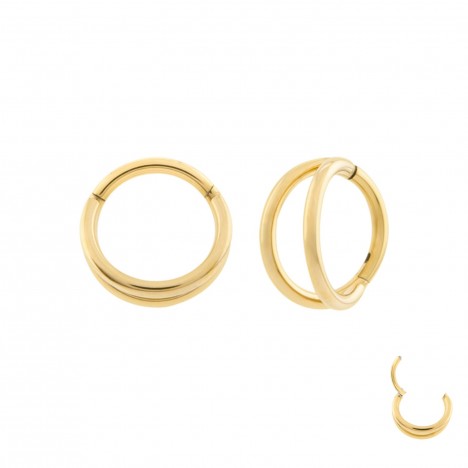 Dubbelradig clicker  - 18K guld PVD