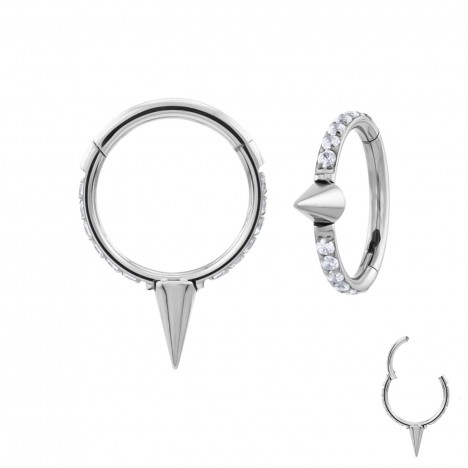 Clicker with lace and crystals - steel