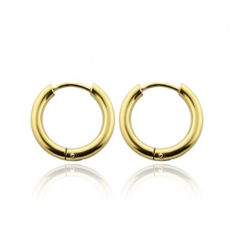 Earrings - rings - 18K gold PVD - 3