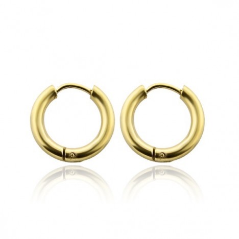 Earrings - rings - 18K gold PVD - 2