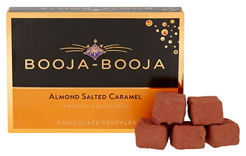 Ekologiska veganska tryfflar med mandel och salt karamell booja booja 92g