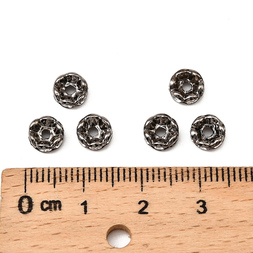 Strassrondell vågig klar 6 mm gunmetal - 3