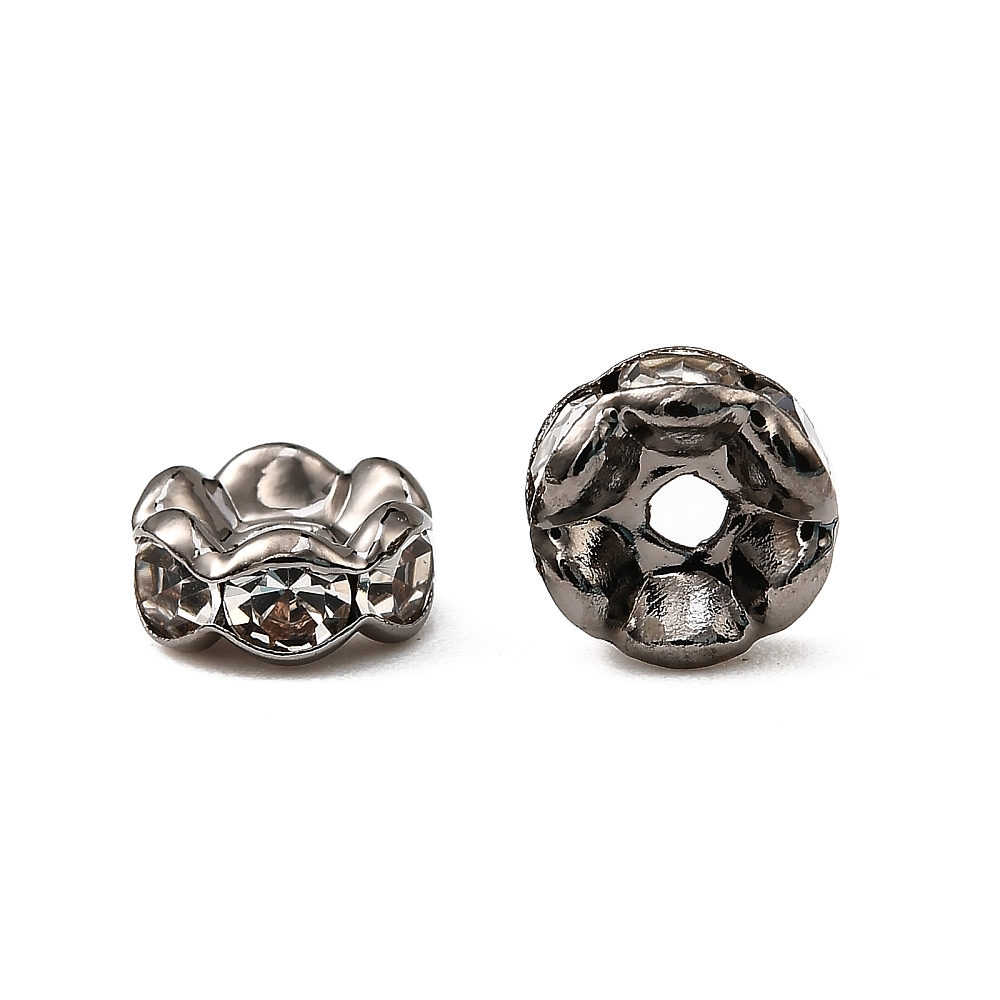 Strassrondell vågig klar 6 mm gunmetal - 4