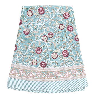 Chamois Round Tablecloth Turquoise