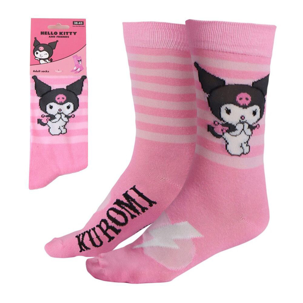 Rosa Kuromi Strumpor - Storlek 36-43