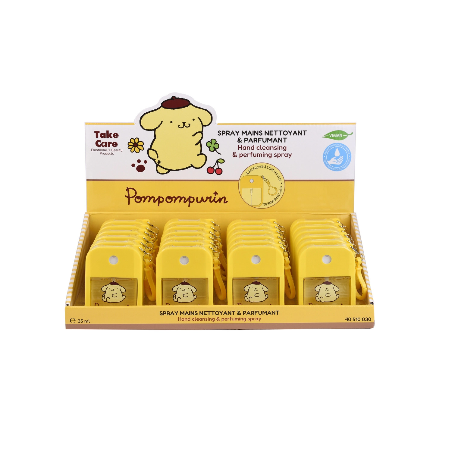 Pompompurin Handrengöring i Silikonfodral med Vaniljdoft - 35 ml Sprayflaska - 4