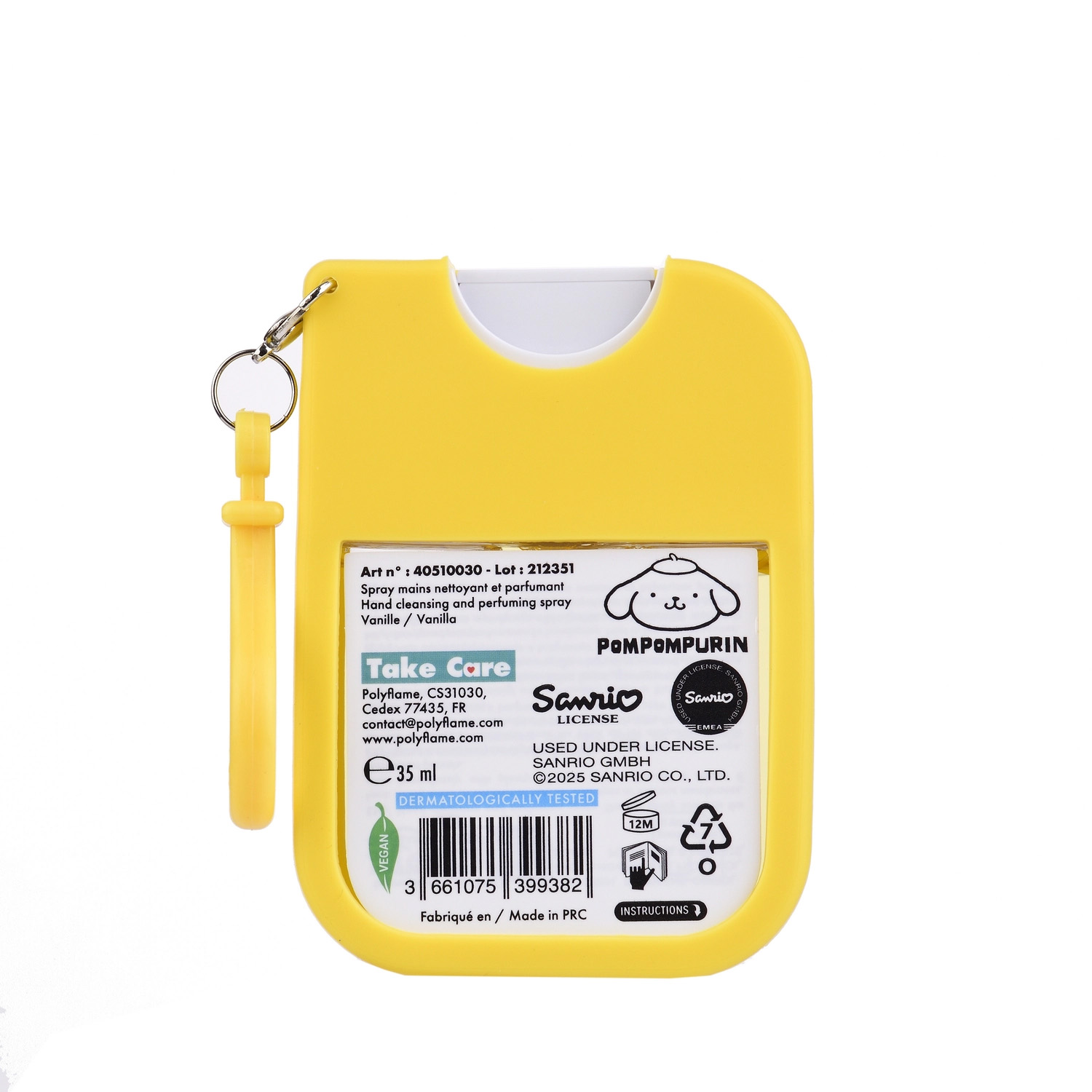 Pompompurin Handrengöring i Silikonfodral med Vaniljdoft - 35 ml Sprayflaska - 3