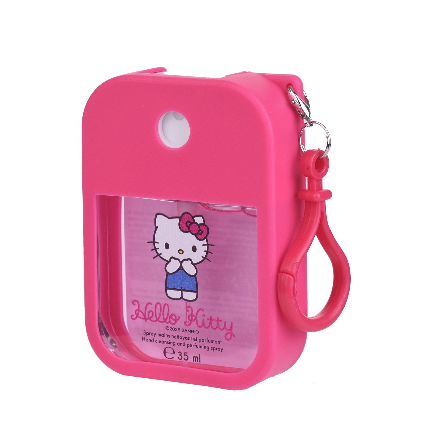 Hello Kitty Handrengöring i Silikonfodral med Jordgubbsdoft - 35 ml Sprayflaska - 2