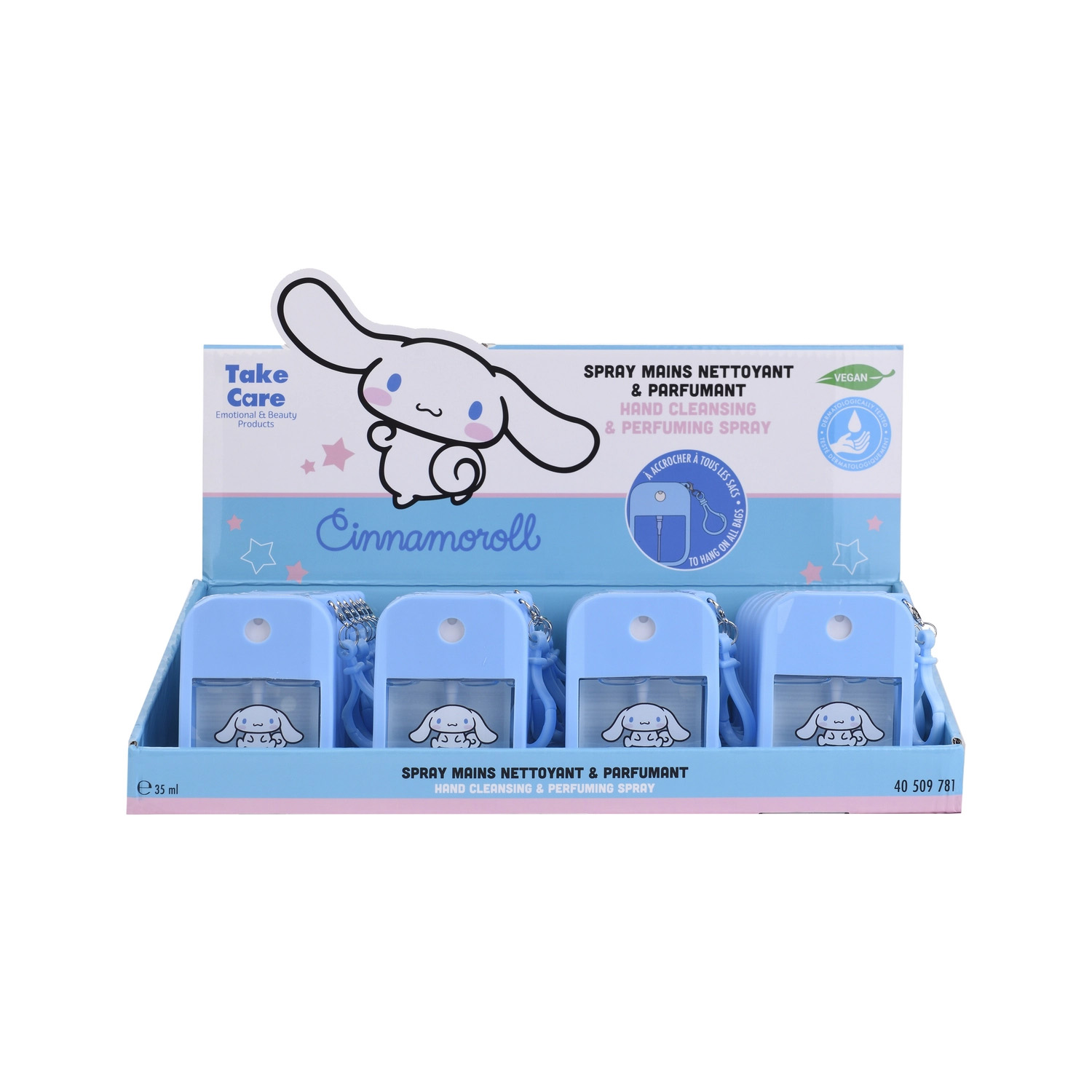 Cinnamoroll Handrengöring i Silikonfodral med Aloe Vera Doft - 35 ml Sprayflaska - 4