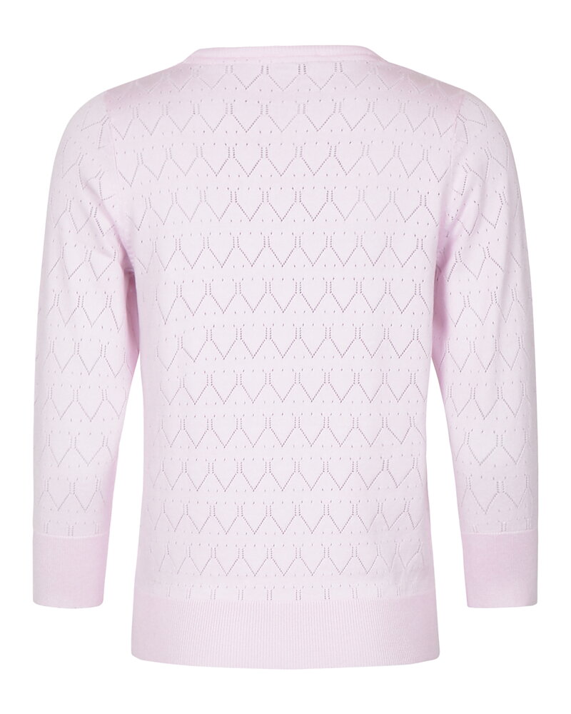 Jumper mönsterstickad rund hals ljusrosa