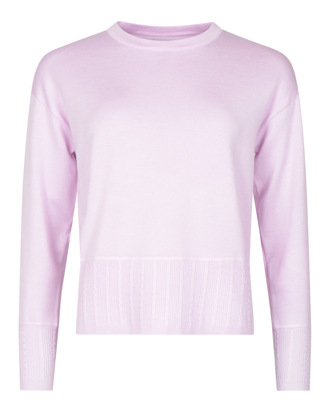 Jumper mönsterstickad bård ljusrosa