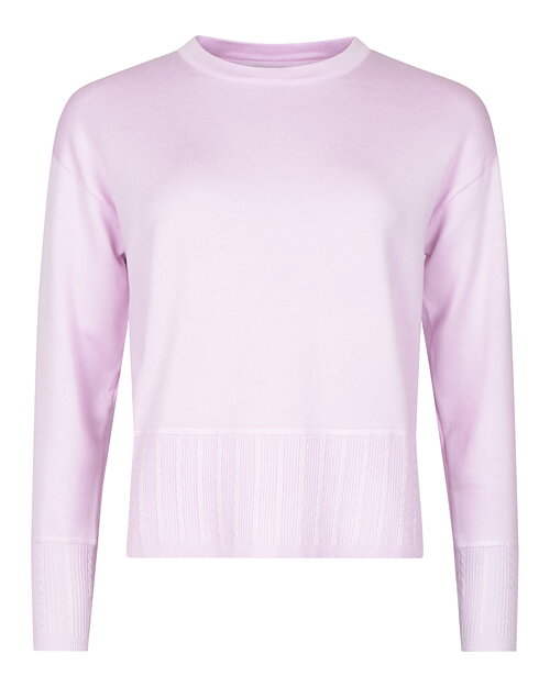 Jumper mönsterstickad bård ljusrosa