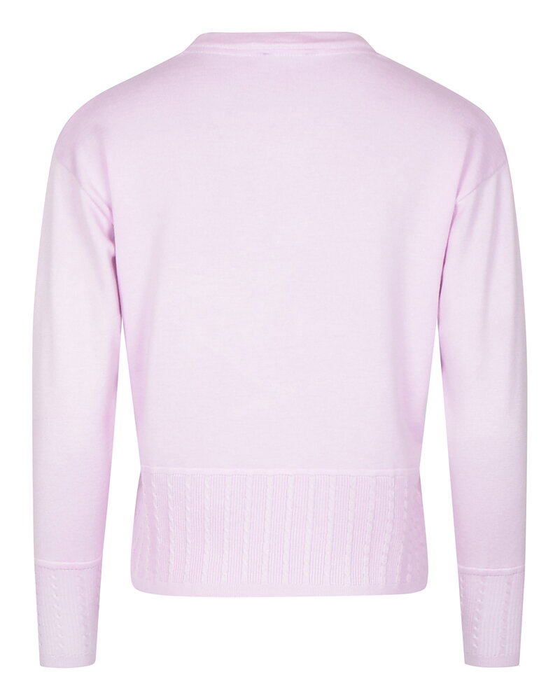Jumper mönsterstickad bård ljusrosa